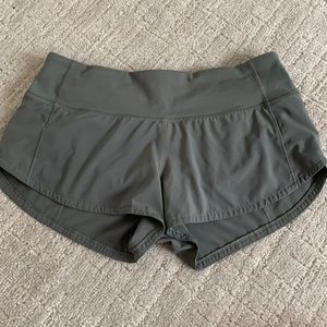 Light olive green lululemon speed up shorts